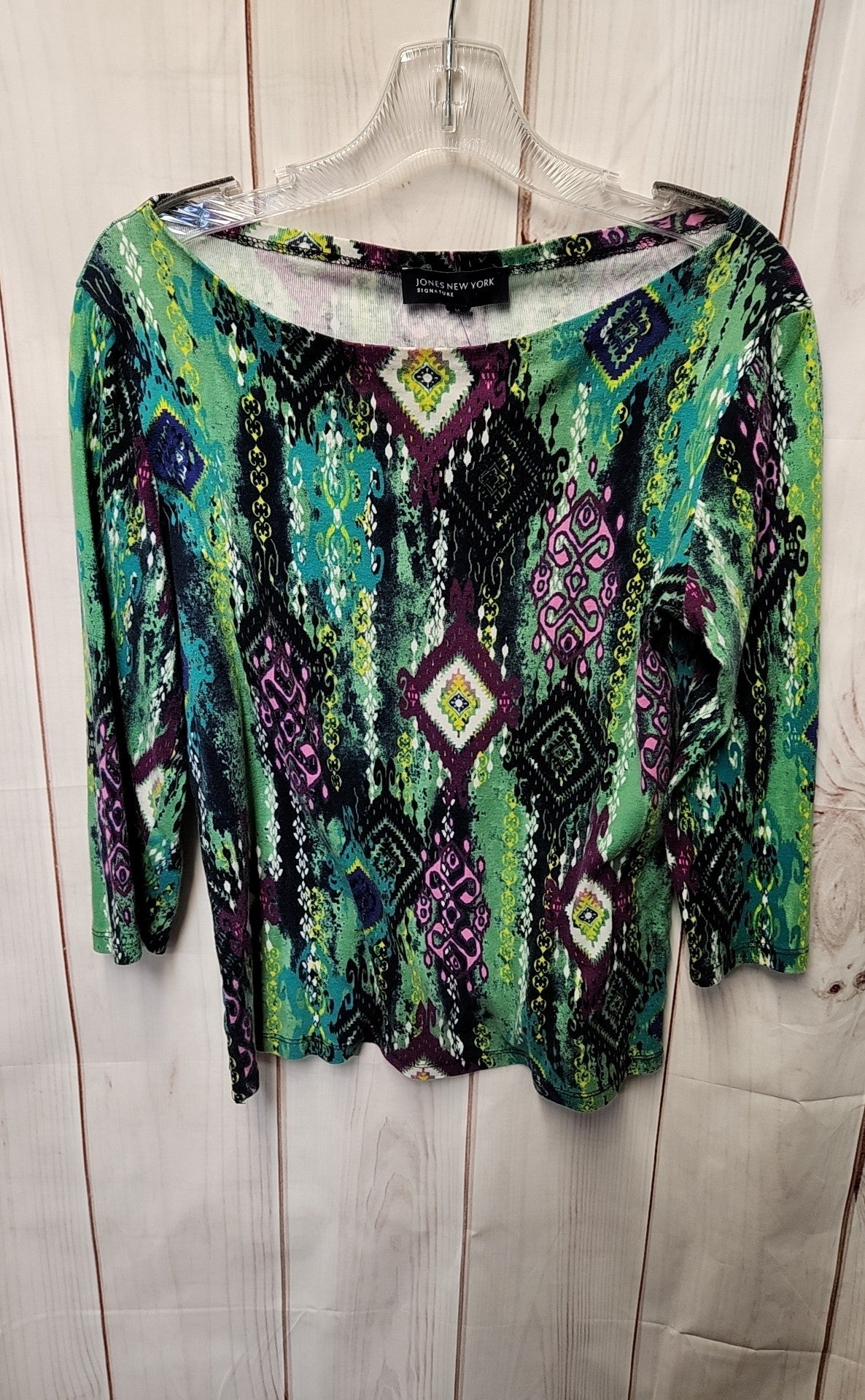 Jones New York Women's Size M Green 3/4 Sleeve Top