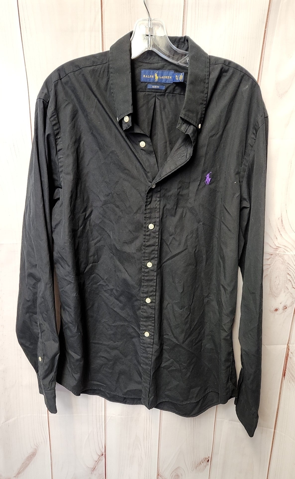 As Is - Wrinkled - Ralph Lauren Men's Size XL Black Shirt