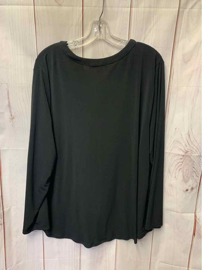 INC Women's Size 2X Black Long Sleeve Top