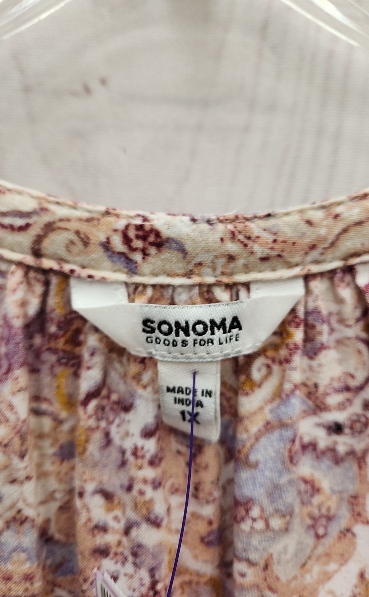 Sonoma Women's Size 1X Pink Floral Sleeveless Top