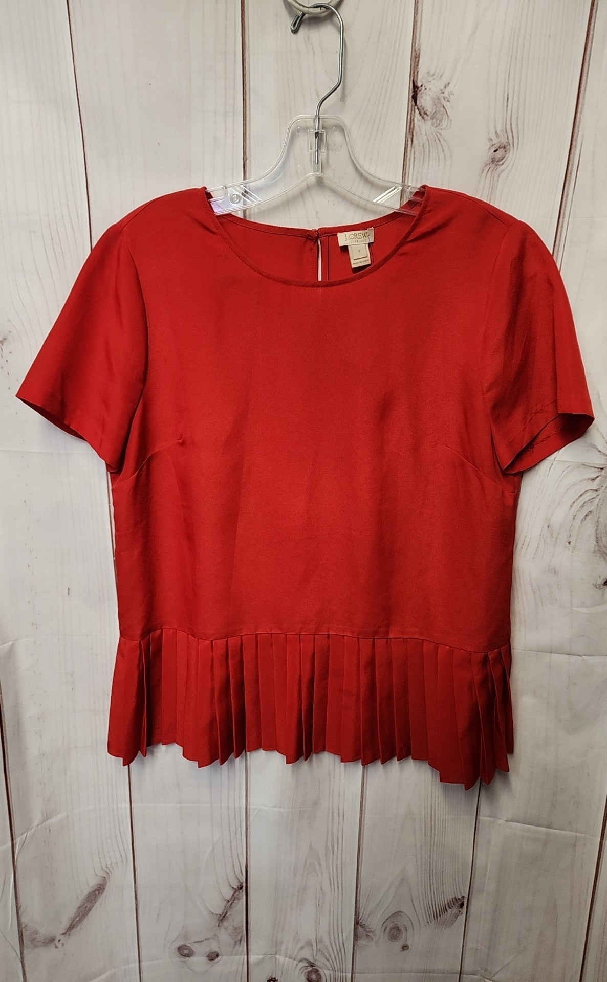 J Crew Women's Size S Red Short Sleeve Top