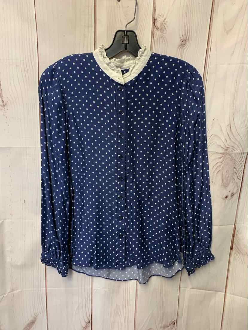 J Crew Women's Size M Navy Long Sleeve Top