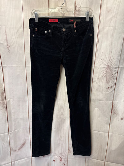 AG Adriano Goldschmied Women's Size 26 (1-2) Black Velvet The Stilt Jeans