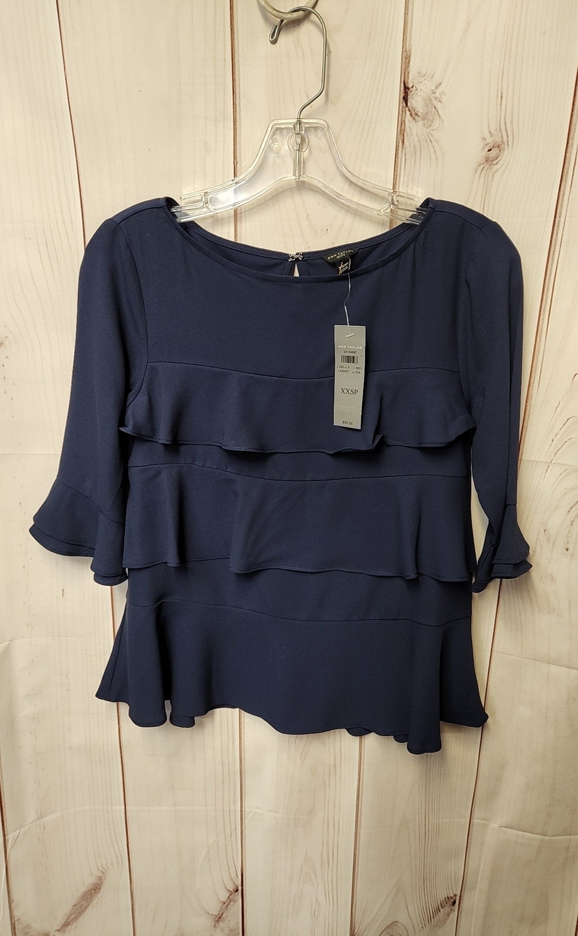 Ann Taylor Women's Size XXS Navy Short Sleeve Top NWT