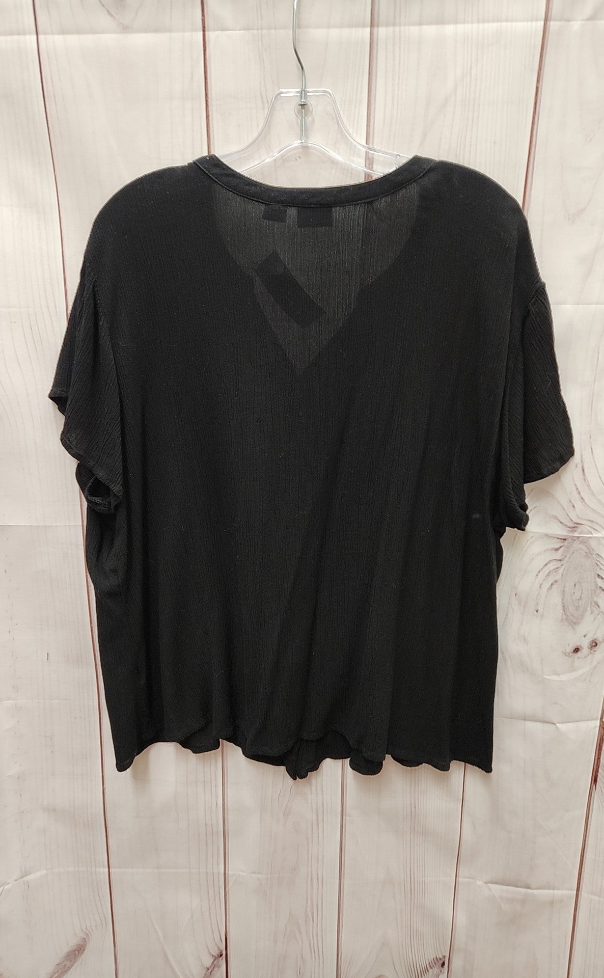 Laura Scott Women's Size 2X Black Short Sleeve Top