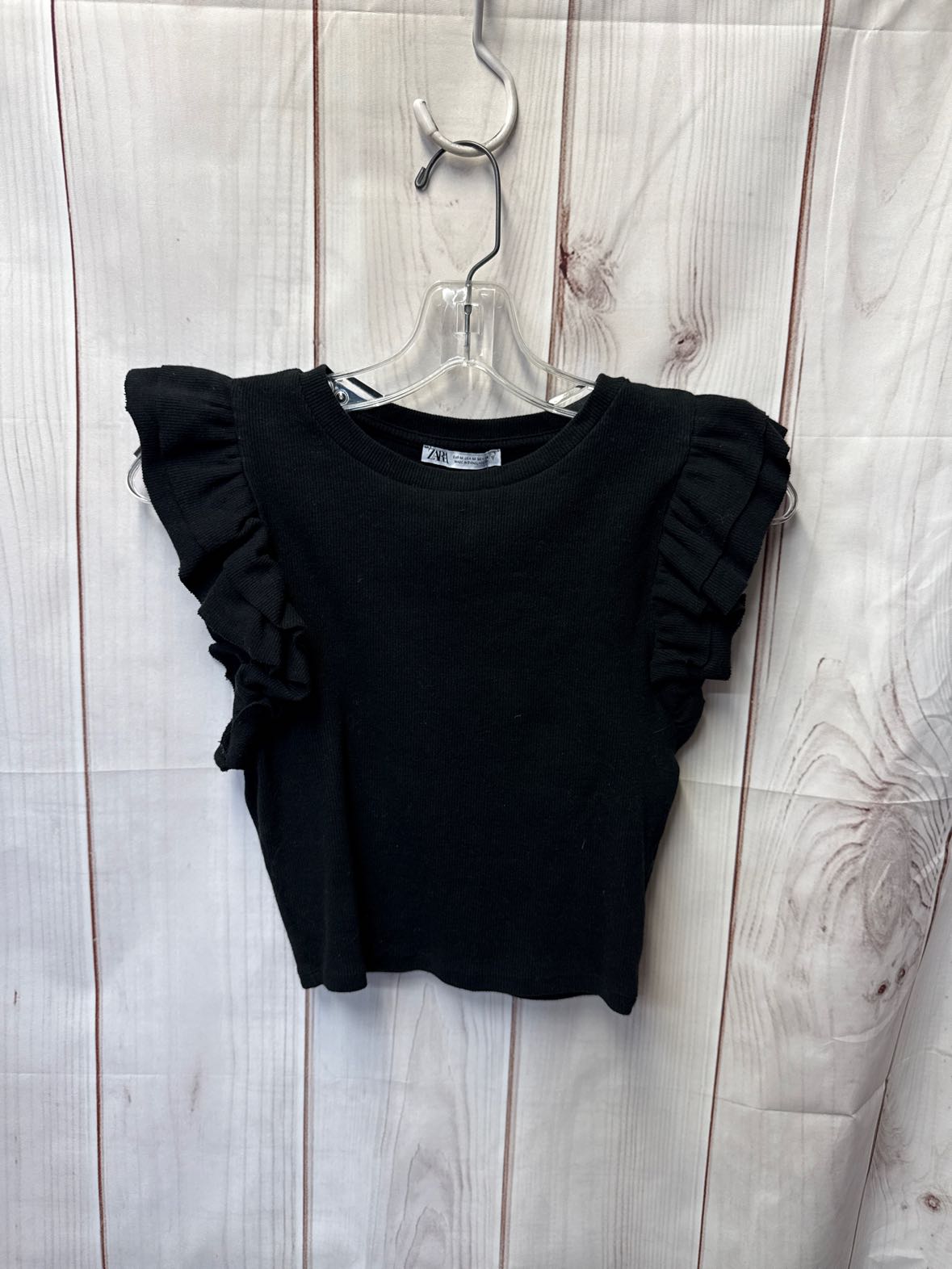 Zara Women's Size M Black Short Sleeve Top