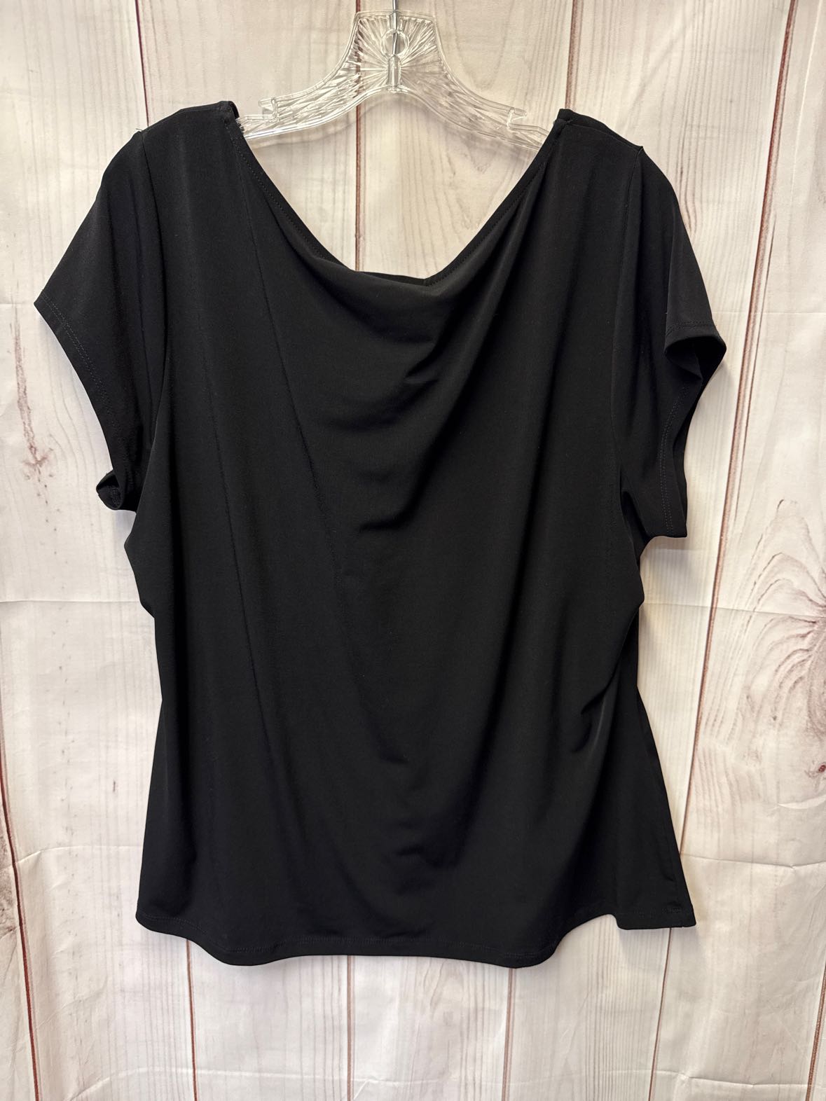 Worthington Women's Size 2X Black Short Sleeve Top