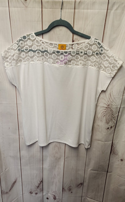 Ruby Rd Women's Size L White Short Sleeve Top