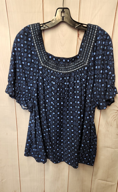 NWT Style & Co Women's Size XL Navy Short Sleeve Top