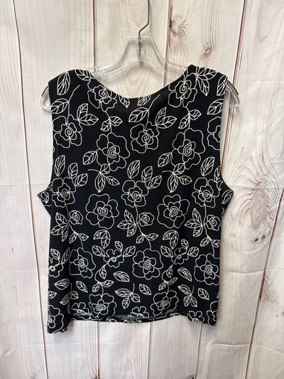 Nine West Women's Size XL Black Floral Sleeveless Top