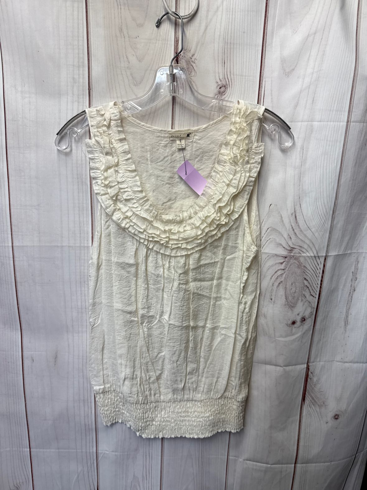 Mine Women's Size L White Sleeveless Top