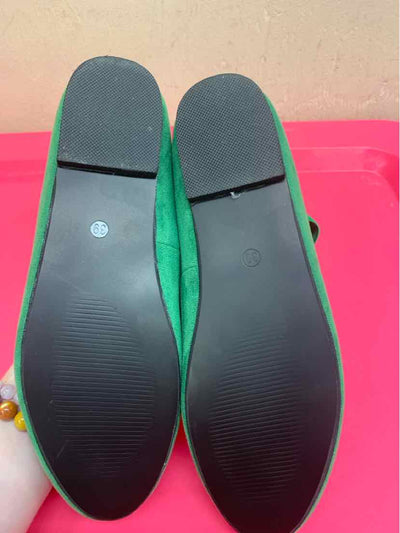 Women's Size 39 = 8-1/2 Green Flats