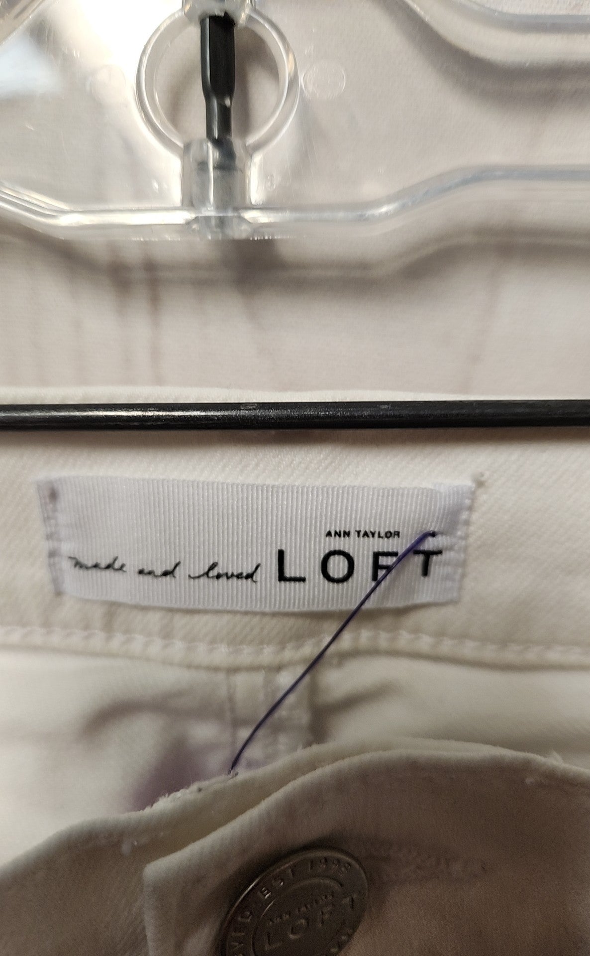 Loft Women's Size 29 (7-8) White Jeans Modern High Waist Skinny Ankle