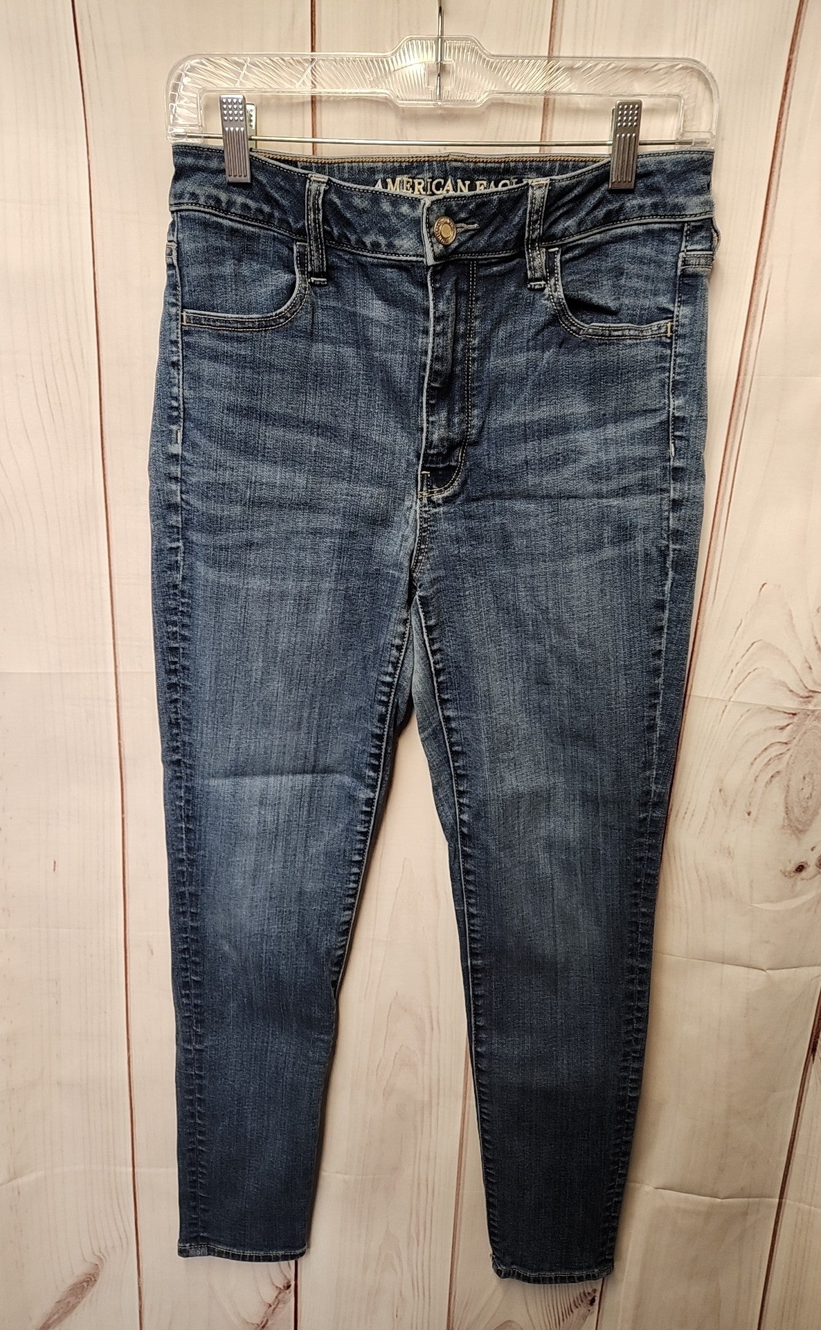 American Eagle Women's Size 6 Short Blue Jeans Super High Rise Jegging