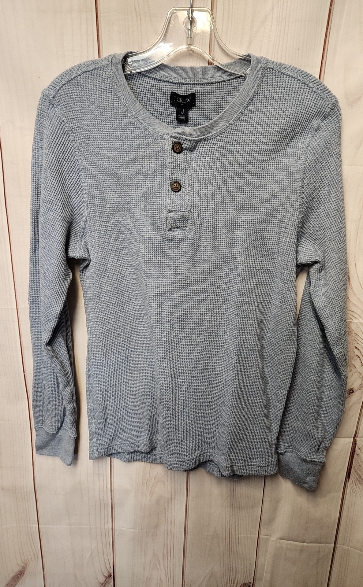 J Crew Men's Size S Blue Waffle Knit Shirt