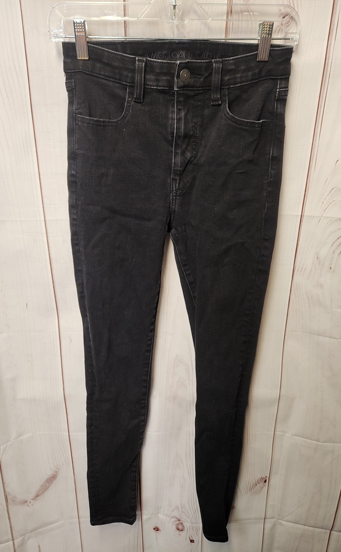 American Eagle Women's Size 26 (1-2) Black Jeans Super High Rise Jegging