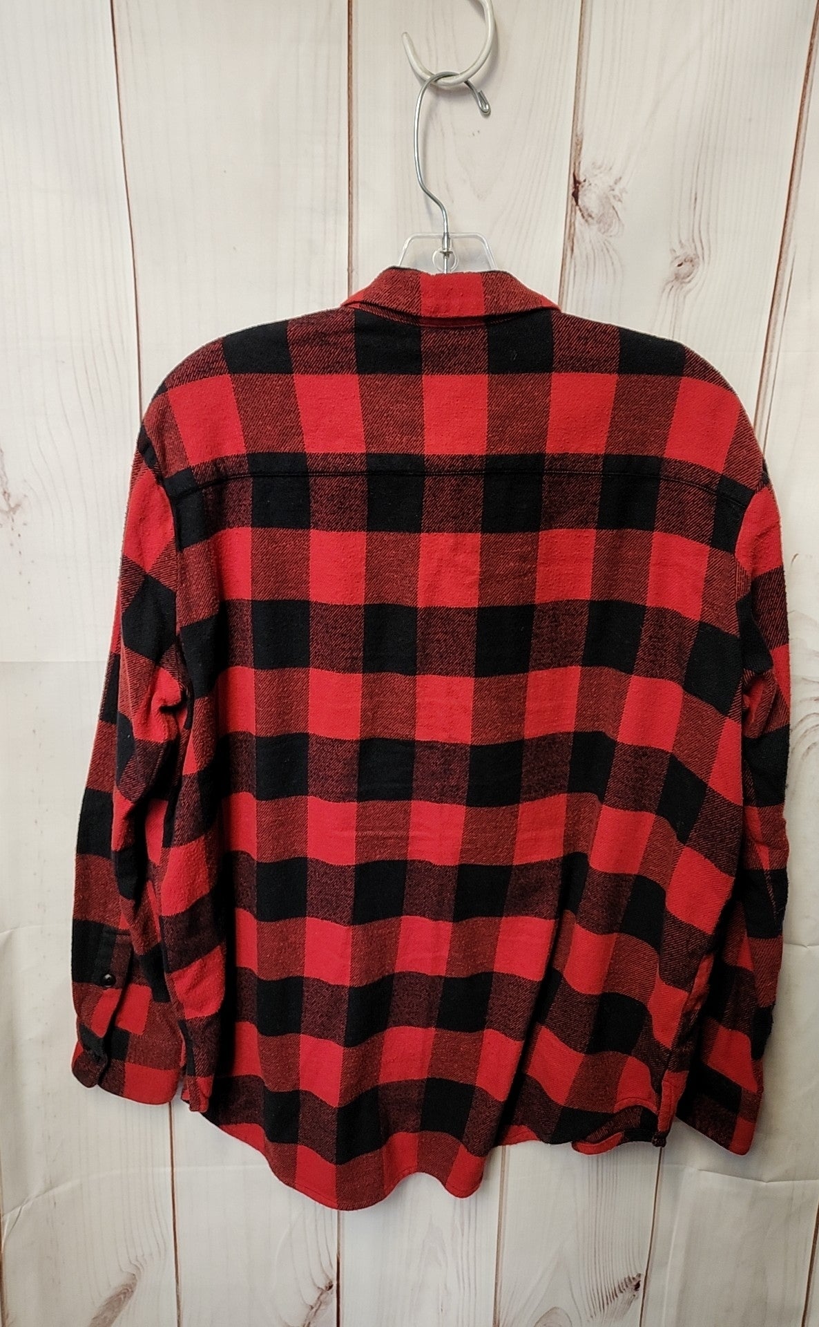 Madewell Women's Size S Red & Black Plaid Long Sleeve Top Oversized