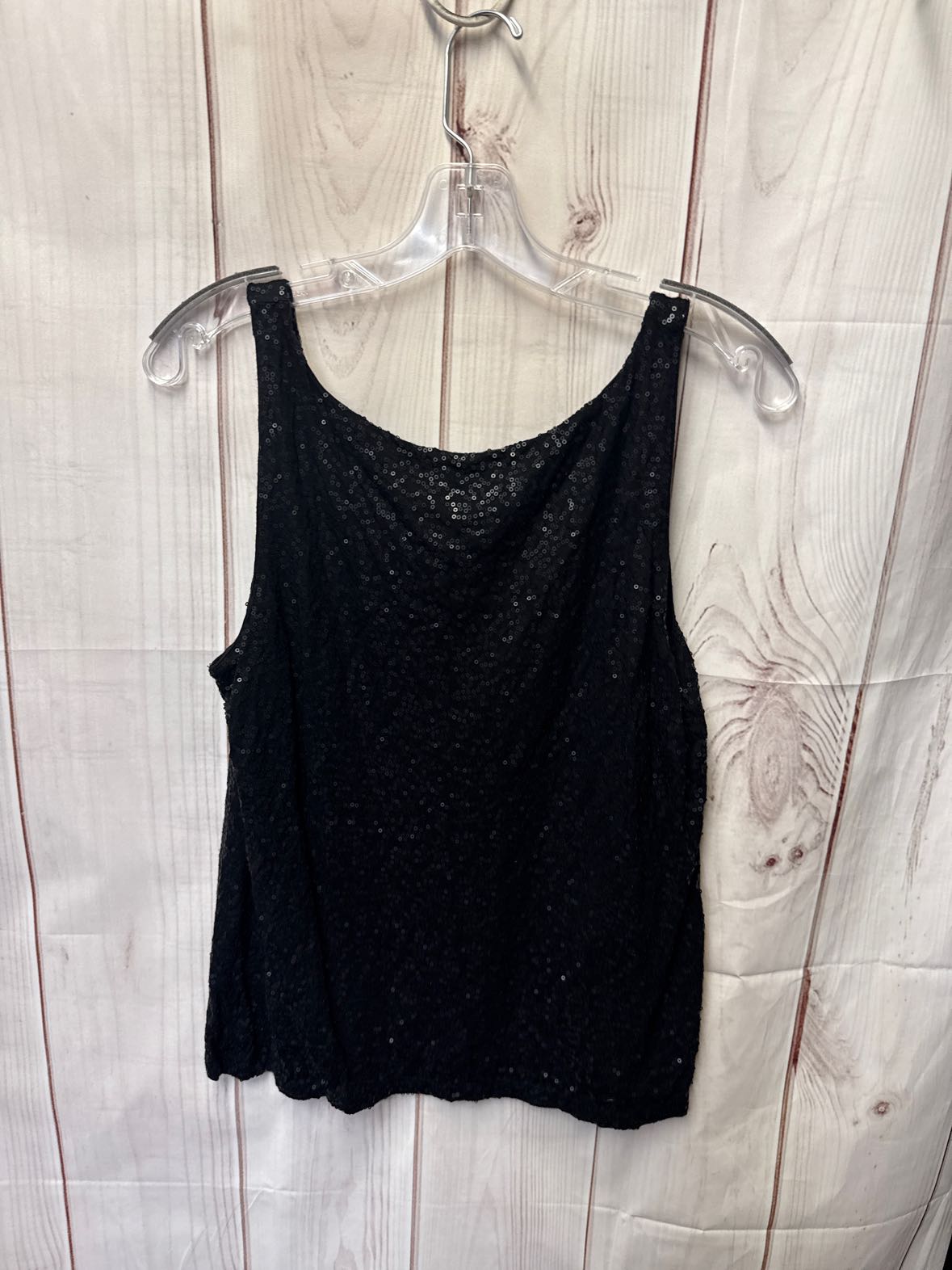 Talbots Women's Size L Black Sequined Sleeveless Top