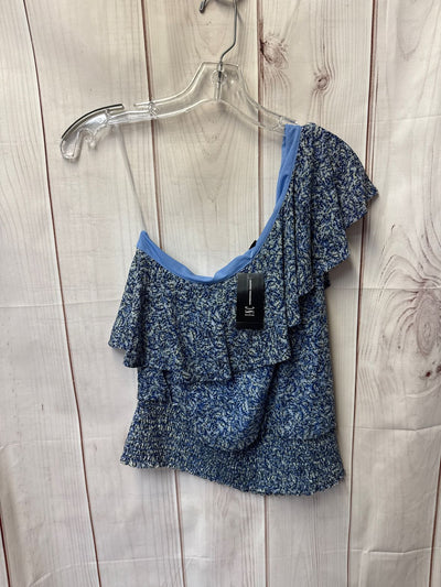 NWT INC Women's Size M Blue Floral Sleeveless Top