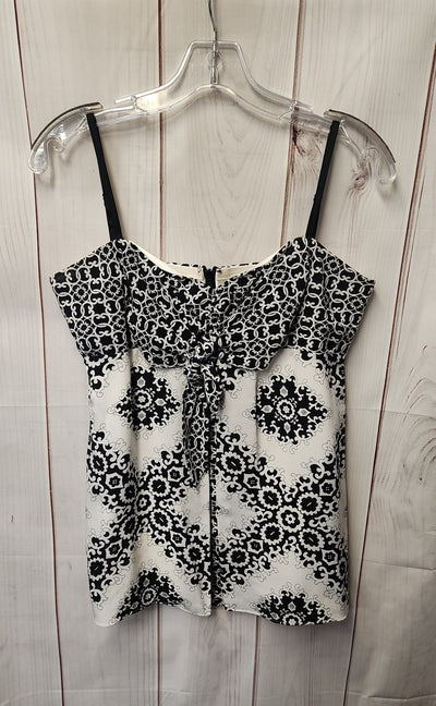 White House Black Market Women's Size 6 White & Black Sleeveless Top