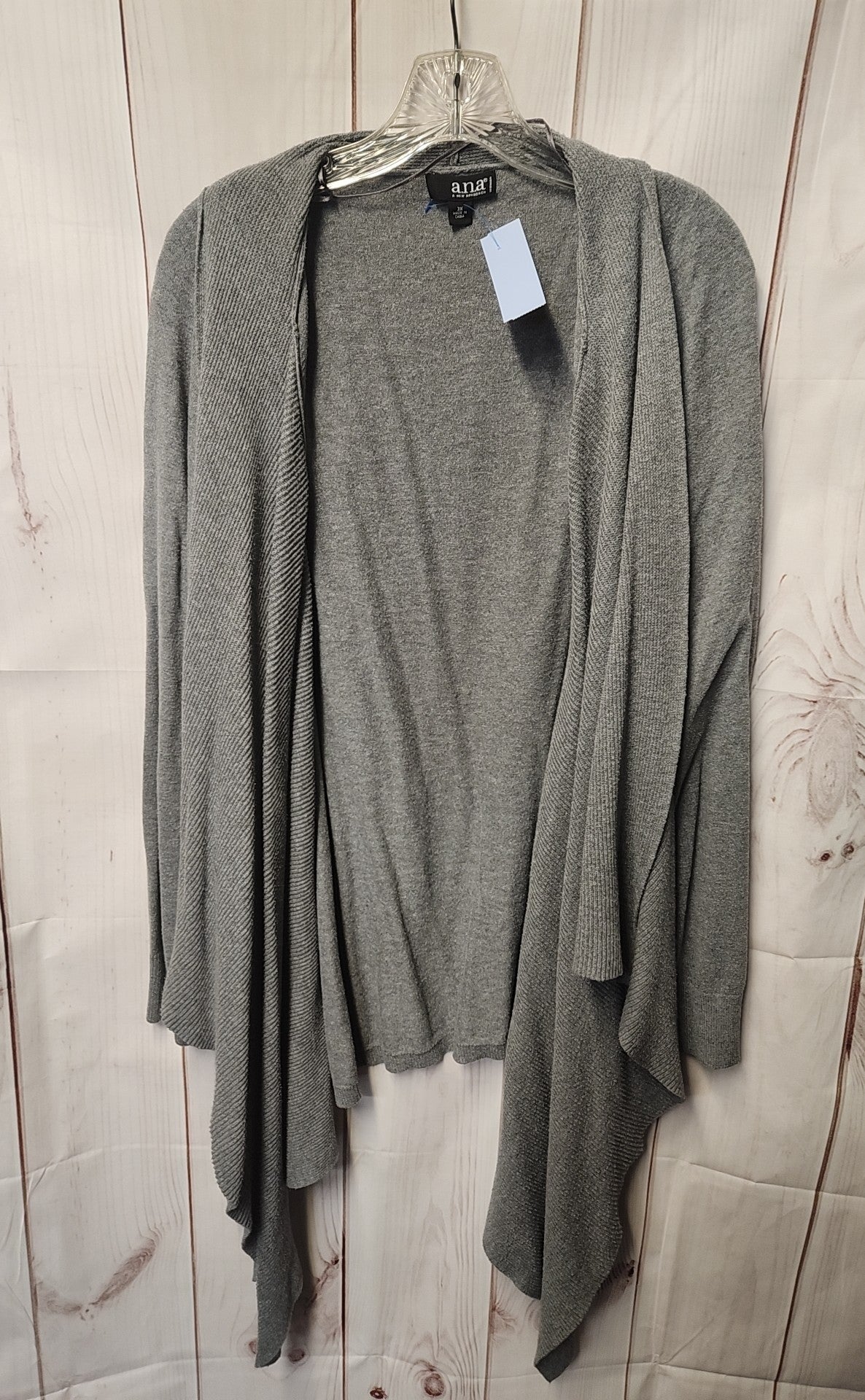 Ana Women's Size 3X Gray Cardigan