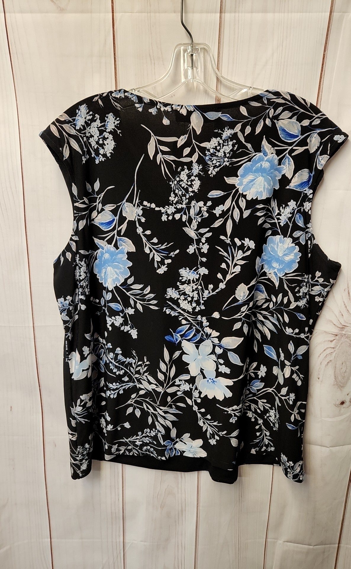 Kasper Women's Size XL Black Floral Sleeveless Top