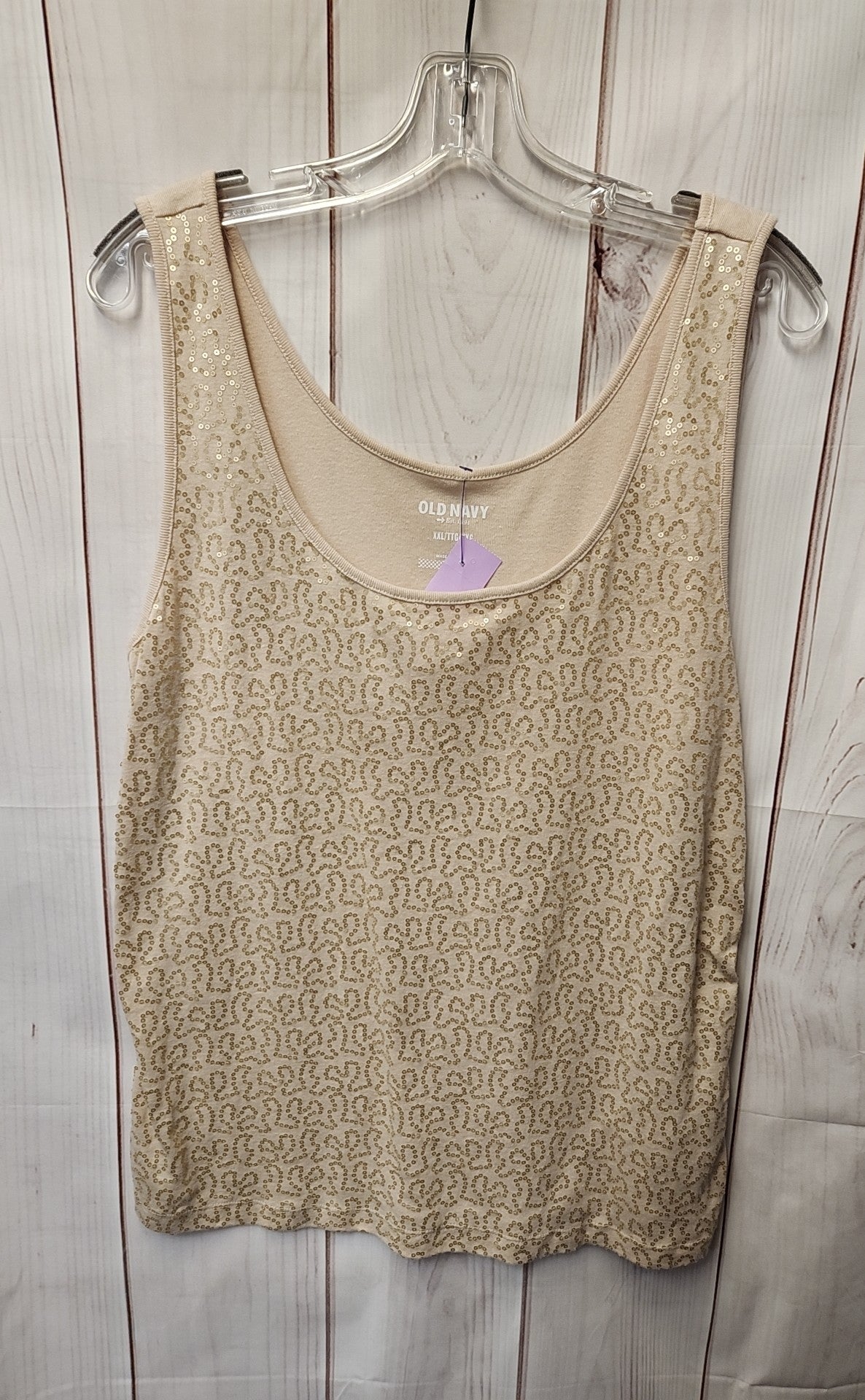 Old Navy Women's Size XXL Beige Sequined Sleeveless Top