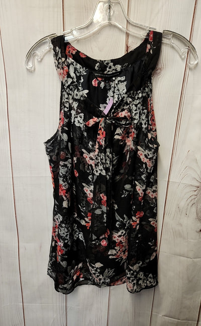 White House Black Market Women's Size 10 Black Floral Sleeveless Top