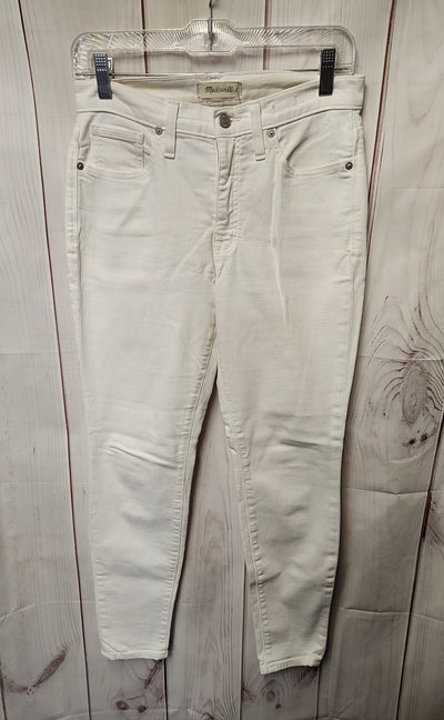 Madewell Women's Size 28 (5-6) White Jeans 9" High Rise Skinny