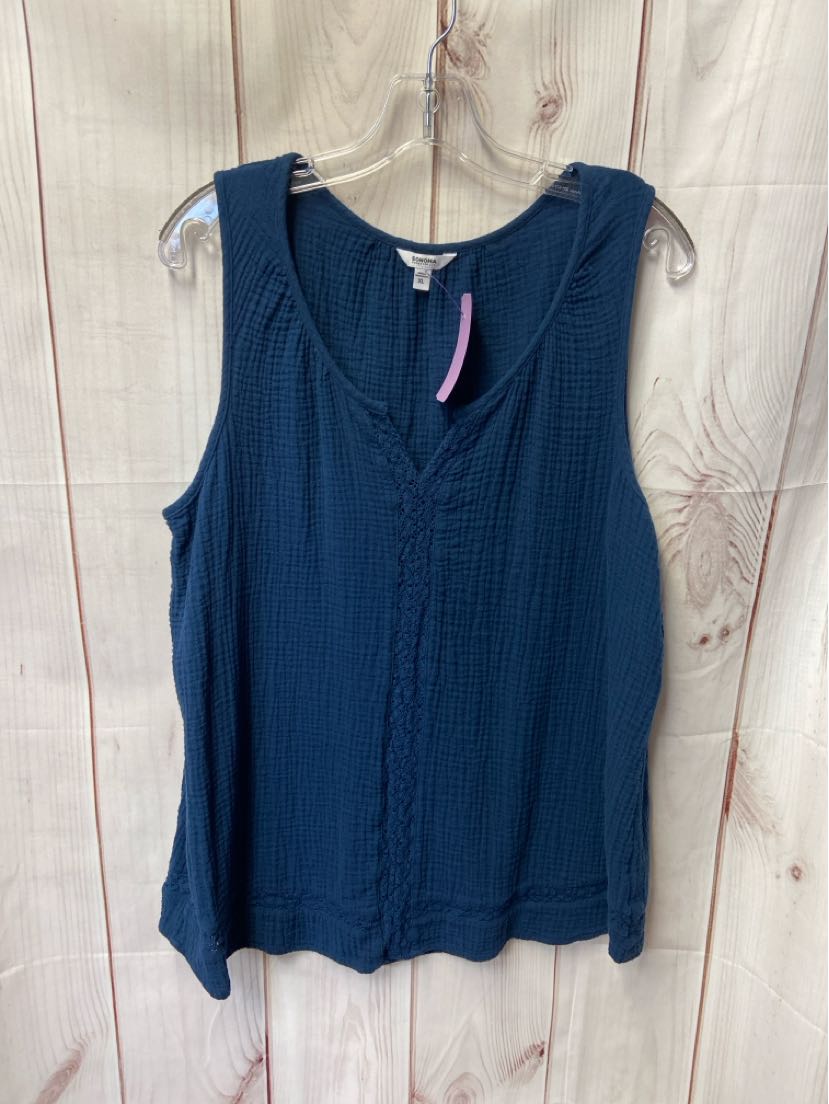 Sonoma Women's Size XL Blue Sleeveless Top