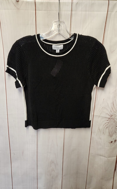 Evereve Women's Size XS Black Knit Short Sleeve Top