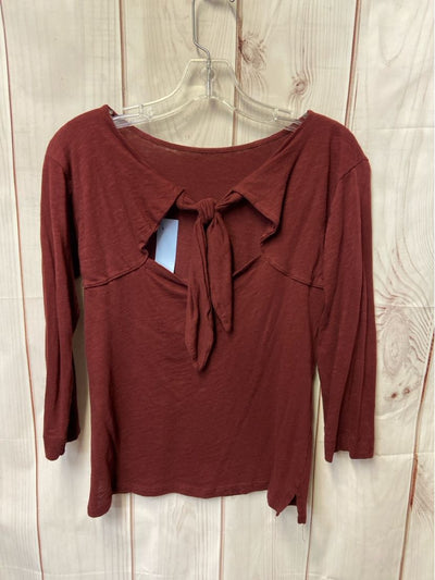 J Crew Women's Size S Maroon Long Sleeve Top