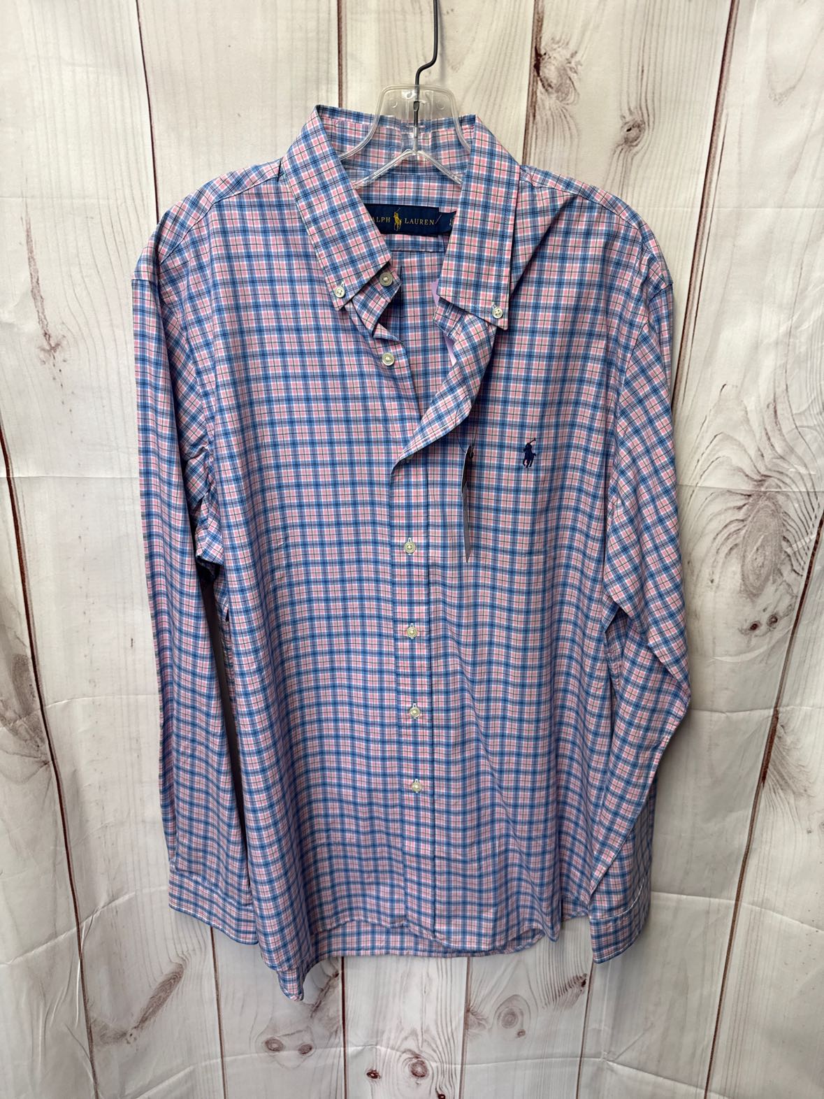 NWT Ralph Lauren Men's Size L Blue &  Pink Shirt