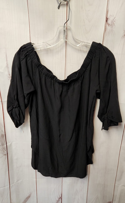 Just Quella Women's Size 4/6 Black 3/4 Sleeve Top