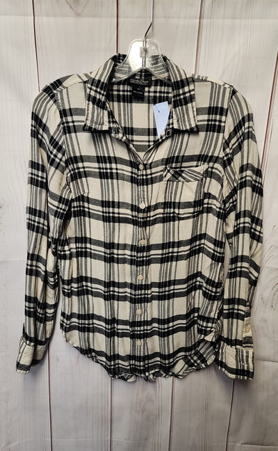 Lucky Brand Women's Size XS White & Black Long Sleeve Top