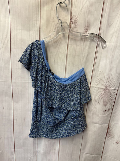 NWT INC Women's Size M Blue Floral Sleeveless Top