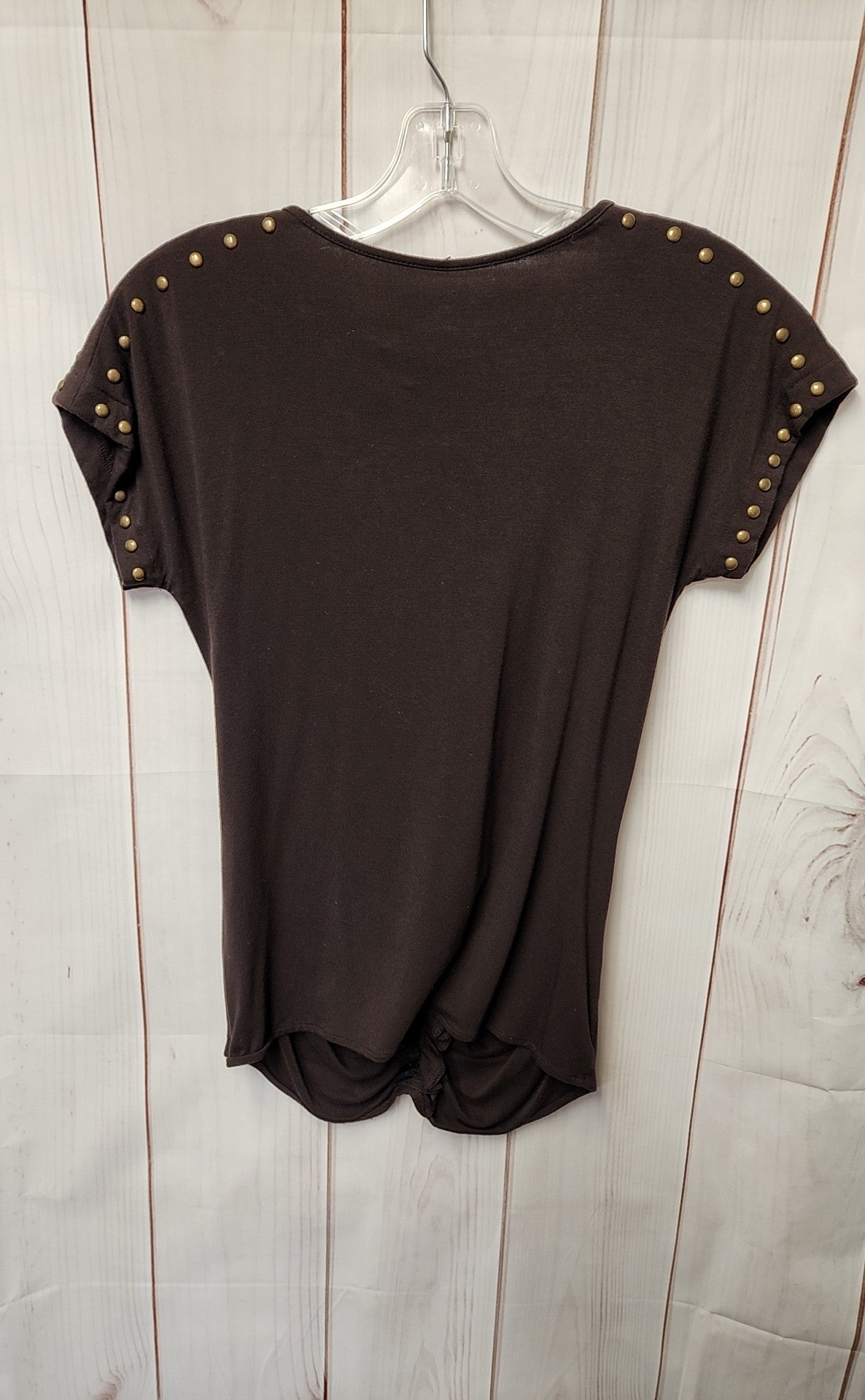 Grace Women's Size M Petite Brown Short Sleeve Top