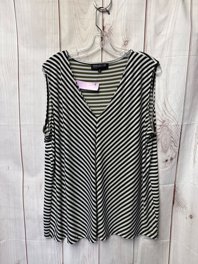 Jones New York Women's Size 3X White & Green Sleeveless Top