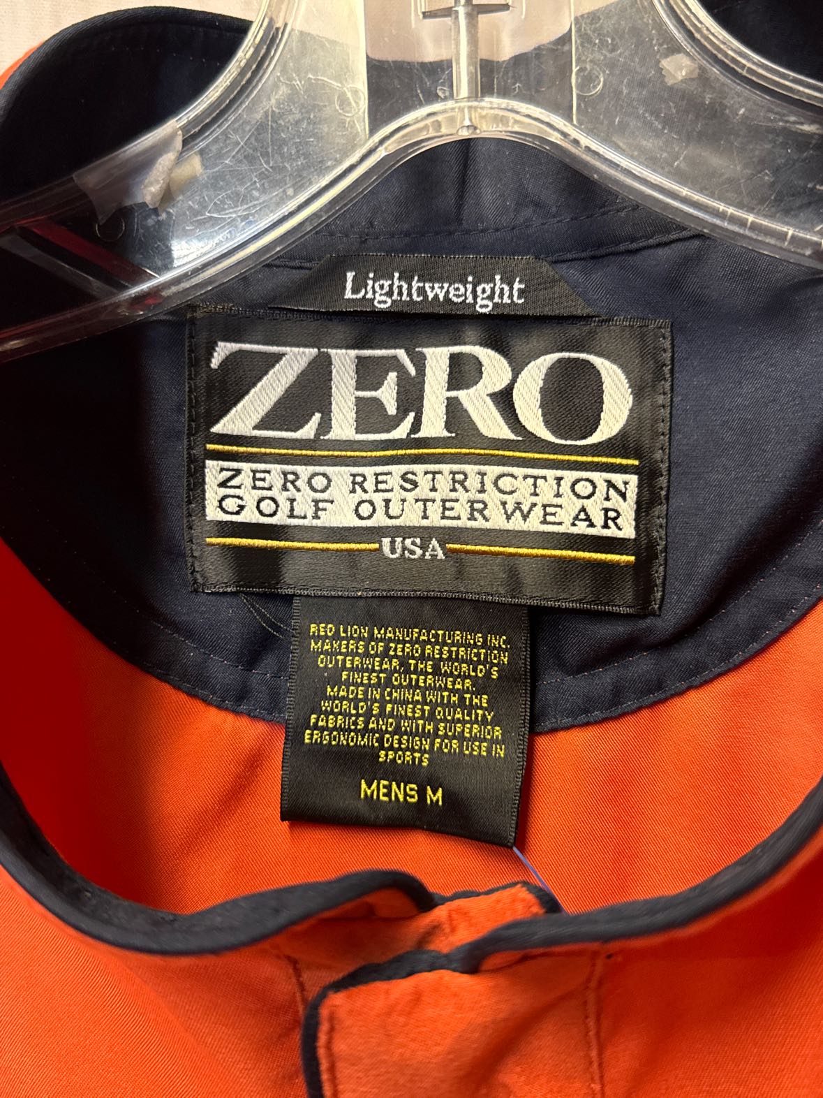 Zero Men's Size M Orange Golf Vest