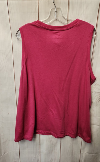 PositiviTees Women's Size XXL Pink Sleeveless Top