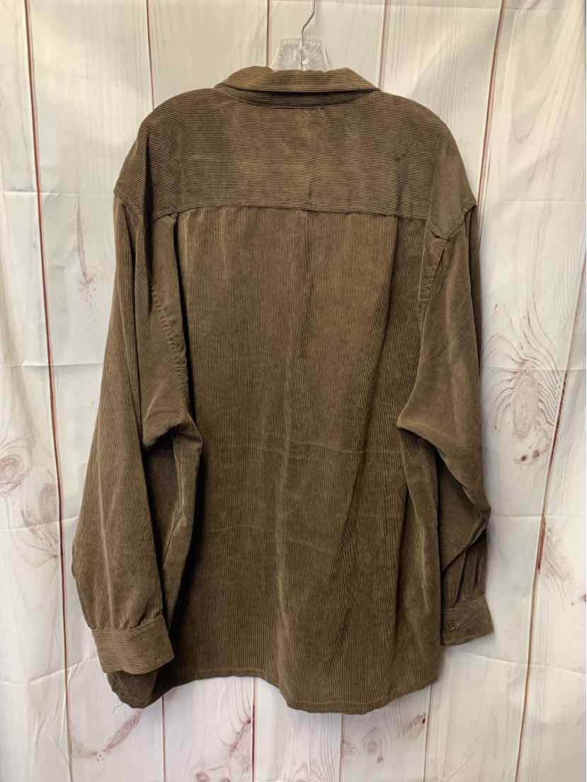 Trust Men's Size XXL Brown Corduroy Shirt