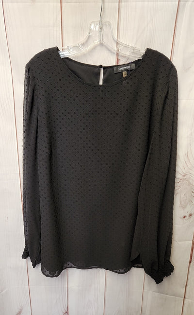 Nine West Women's Size 1X Black Long Sleeve Top