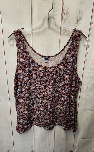 Old Navy Women's Size XL Red Floral Sleeveless Top