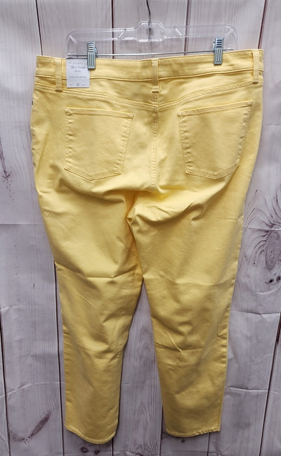 Talbots Women's Size 33 (15-16) Yellow Slim Ankle Jeans