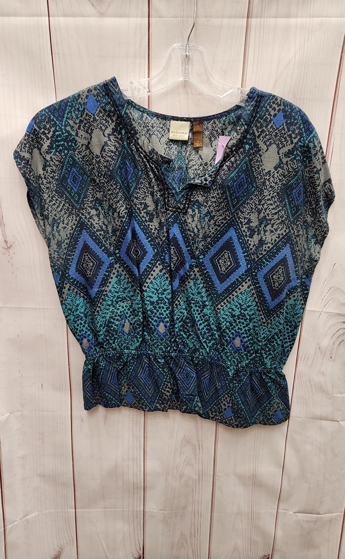 Sonoma Women's Size S Blue Short Sleeve Top