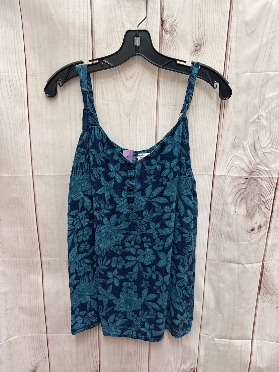 Sonoma Women's Size 2X Blue Floral Sleeveless Top