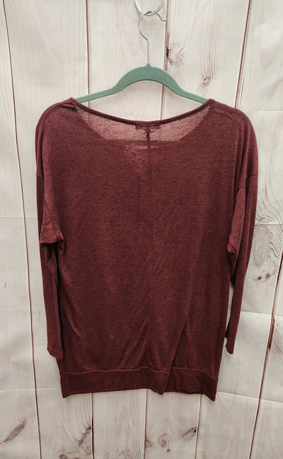 Pleione Women's Size L Red Long Sleeve Top